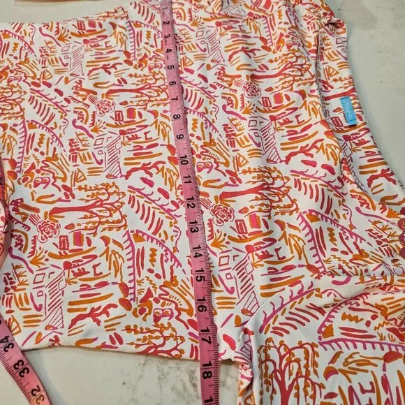 J. McLaughlin Top Small Catalina Cloth Pink Orange Village Print Career - Picture 7 of 10
